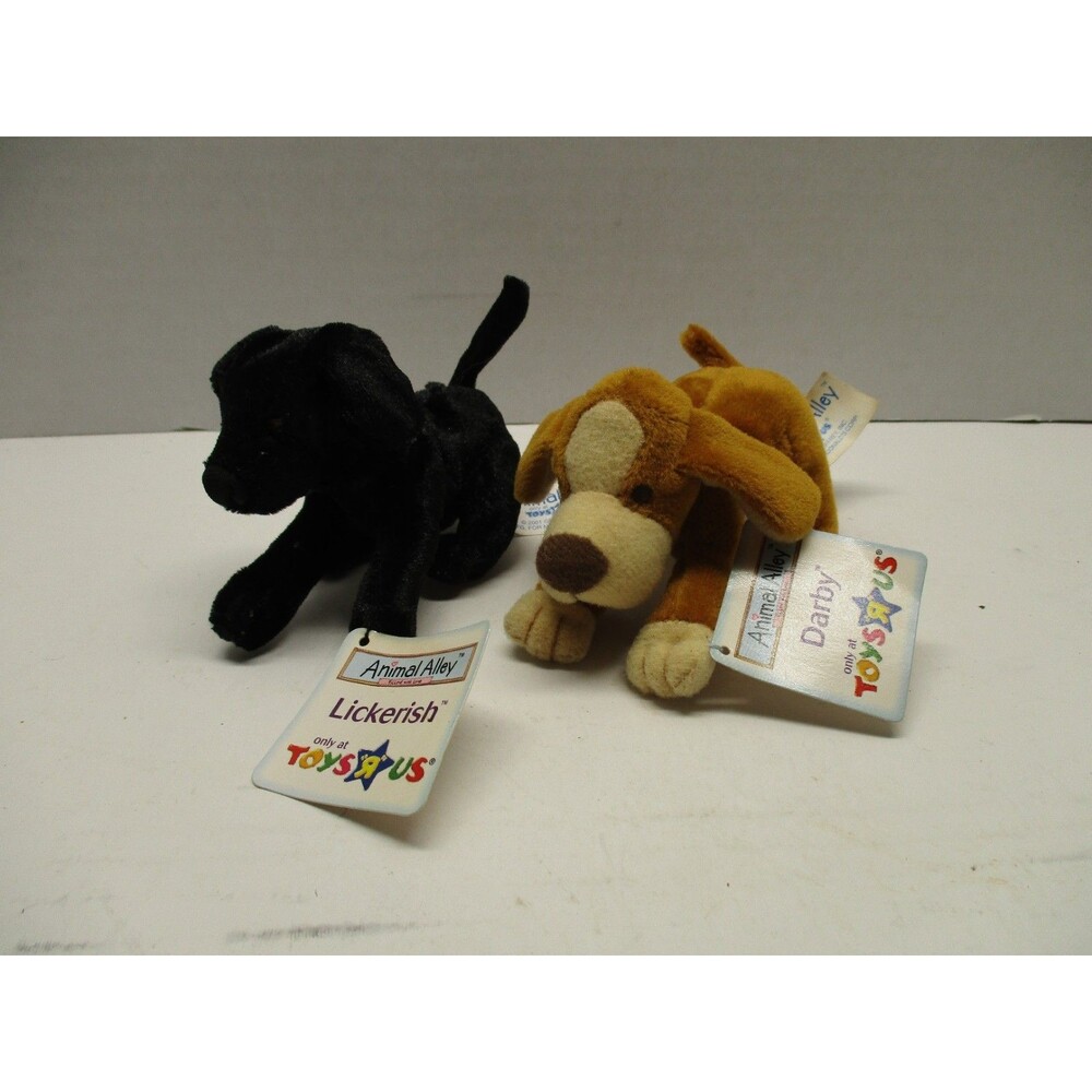 2001 Toys R Us Lickerish And Darby Animal Alley Dog Plush With Tags